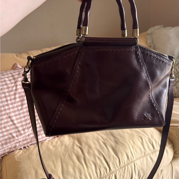 Patricia Nash Deep Burgundy Leather Satchel - Picture 7 of 7